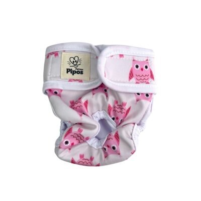 Pañal reutilizable para hembra – modelo Búho Rosa