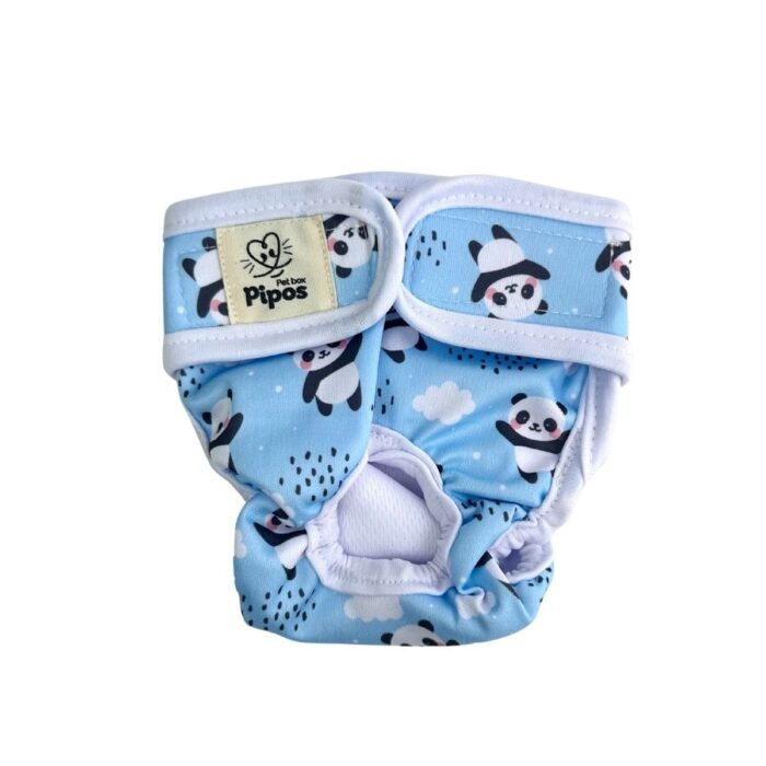 Pañal reutilizable para hembra – modelo Panda celeste