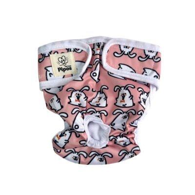 Pañal reutilizable para hembra – modelo Conejos rosados
