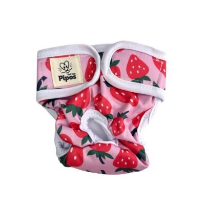 Pañal reutilizable para hembra – modelo Fresas