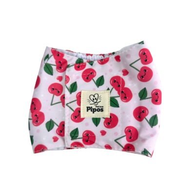 Pañal reutilizable para perro macho – modelo Cereza rojo