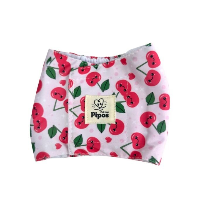 Pañal reutilizable para perro macho – modelo Cereza rojo