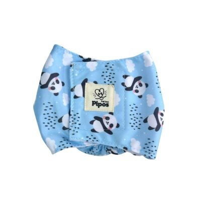 Pañal reutilizable para perro macho – modelo Panda celeste