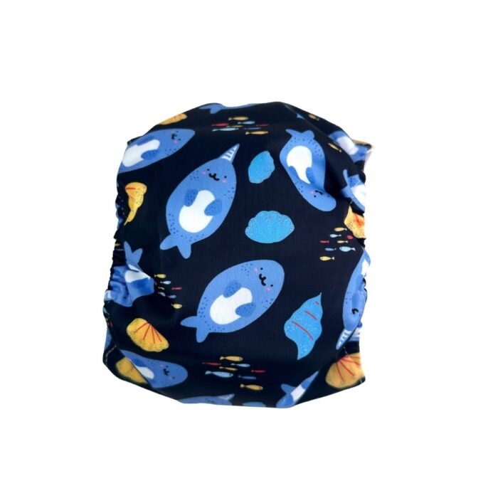 Pañal reutilizable para perro macho – modelo Mundo Marino Negro