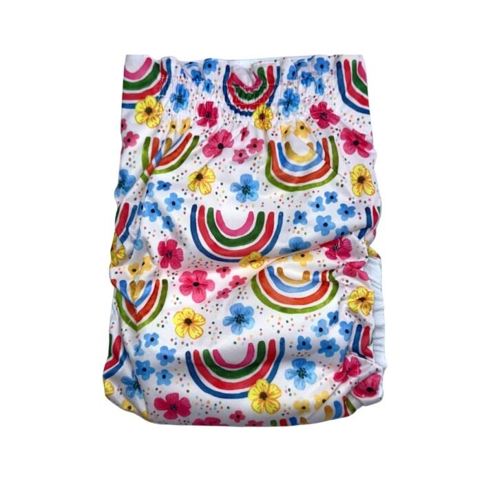 Pañal reutilizable para hembra – modelo Arcoíris Floral
