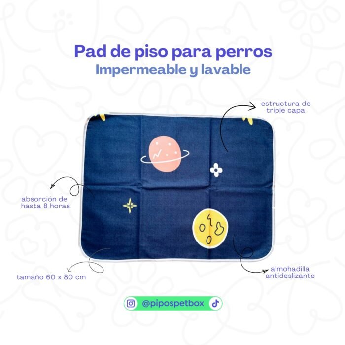Pad de piso reutilizable para perros – modelo Galaxia