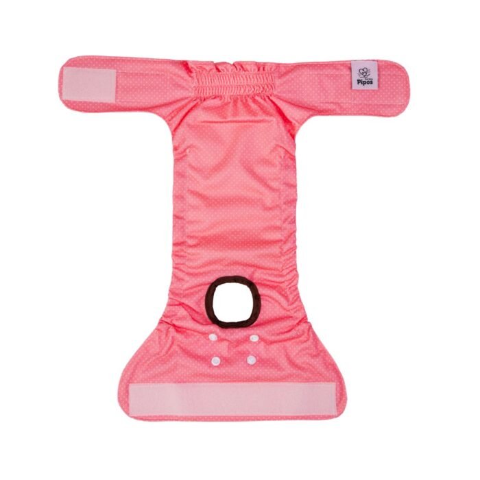 Pañal reutilizable para hembra – modelo Soft Dots Rosa