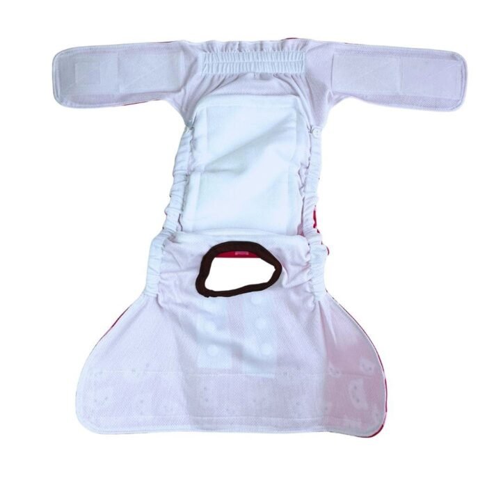 Vista de pañal reutilizable interior para perrita Pañal reutilizable para hembra – modelo Unicornios